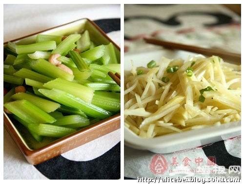 凉拌芹菜&凉拌土豆丝