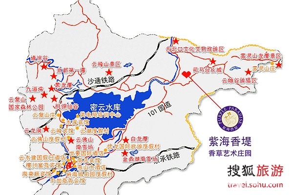 紫海香堤周边可以游玩景区示意图