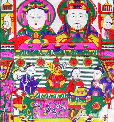 过小年啦 23糖瓜粘灶君老爷要上天