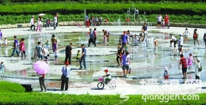 游客戏水植物园