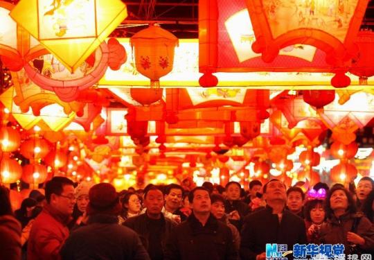 2013天津杨柳青元宵灯展开幕