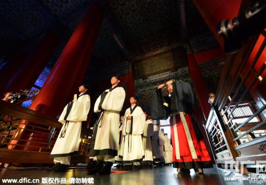 北京700多年历史国子监孔庙举行祭孔大典