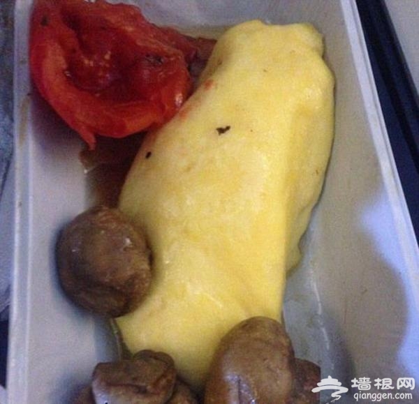 网友吐槽飞机餐：真把翔端上餐桌了（图）