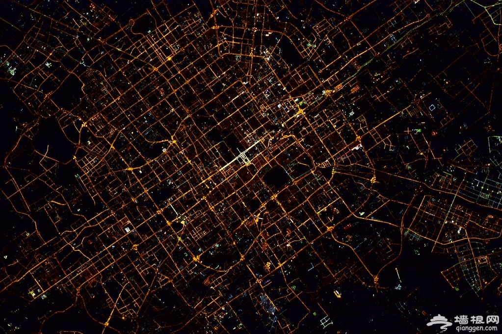 宇航员从太空拍北京夜景[墙根网]