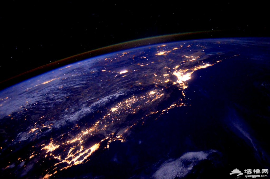 宇航员从太空拍北京夜景[墙根网]