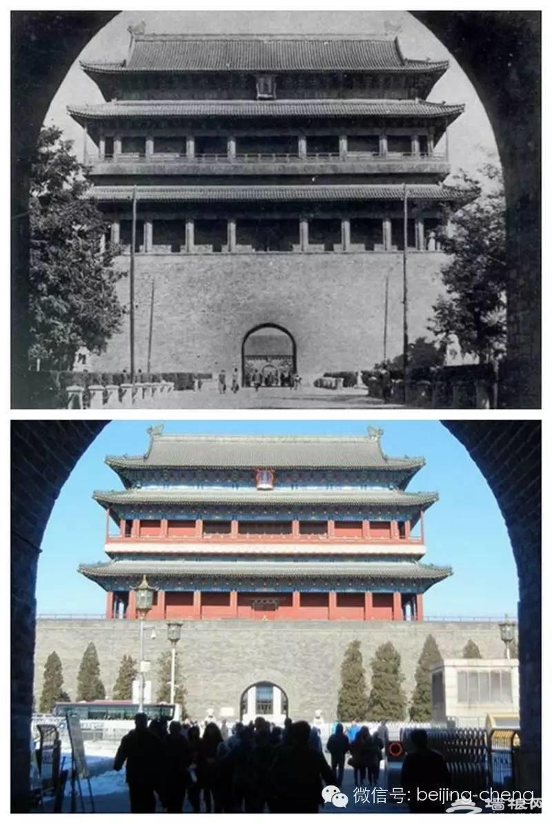 正阳门城楼今昔对比