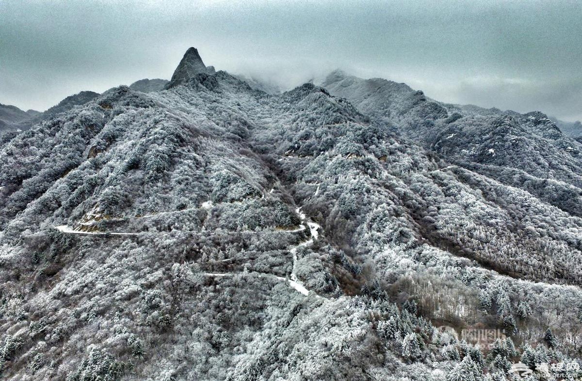 航拍秦岭冰雪世界 犹如水墨山水画[墙根网]