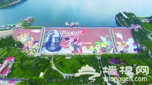 北京平谷金海湖惊现巨幅毕加索画 申请吉尼斯纪录[墙根网]