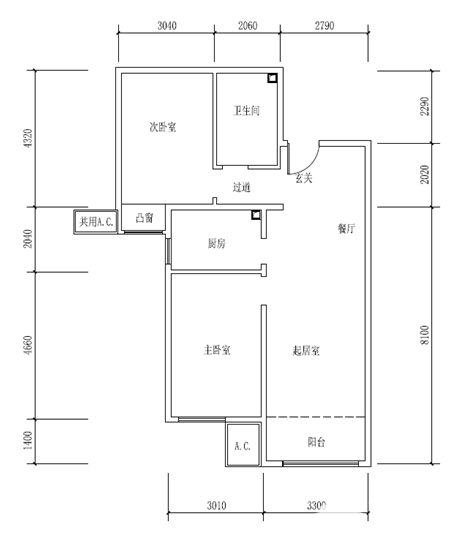 延庆天成家园公租房项目户型图(区危改康居办持有)[墙根网]