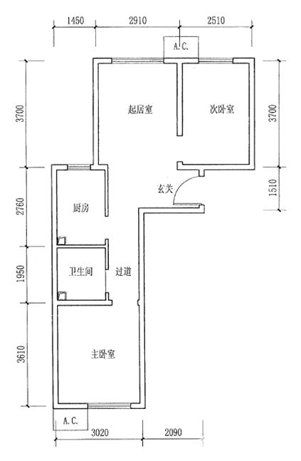 延庆天成家园公租房项目户型图(区危改康居办持有)[墙根网]