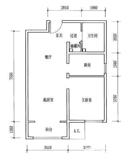 延庆天成家园公租房项目户型图(区危改康居办持有)[墙根网]