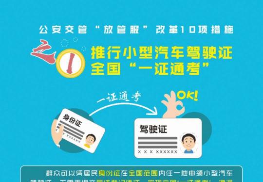 公安交管10项便民新措施下月实施，详解驾驶证全国“一证通考”