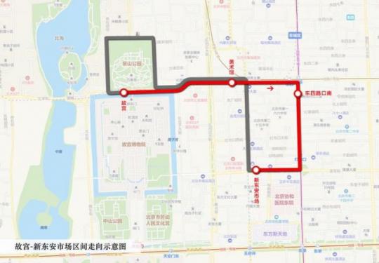 北京公交增开两条故宫摆渡专线 衔接西单王府井两大商业区
