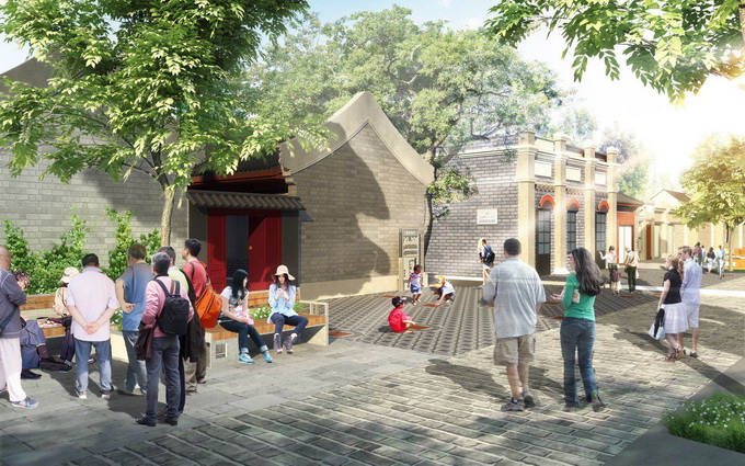 北京雍和宫大街8月展古风 北新桥至国子监关停部分无关临街商铺[墙根网]