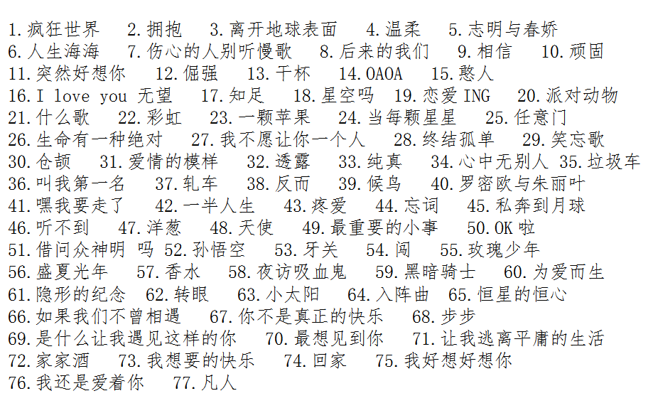 五月天北京演唱会歌单