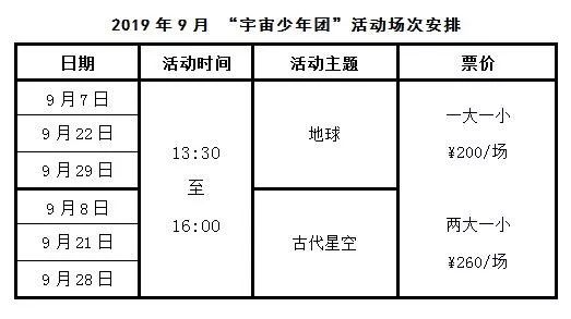 2019北京天文馆9月开放时间（放映计划+活动安排）[墙根网]