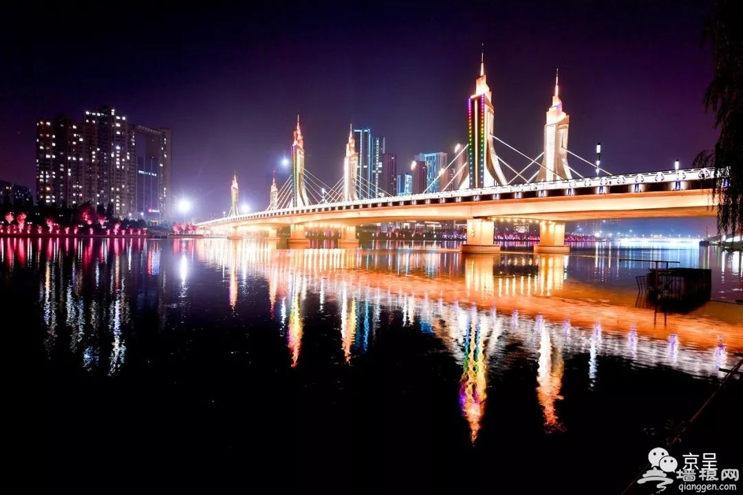 通州大运河滨河夜景、璀璨玉带河大桥，赏夜幕下的城市副中心[墙根网]