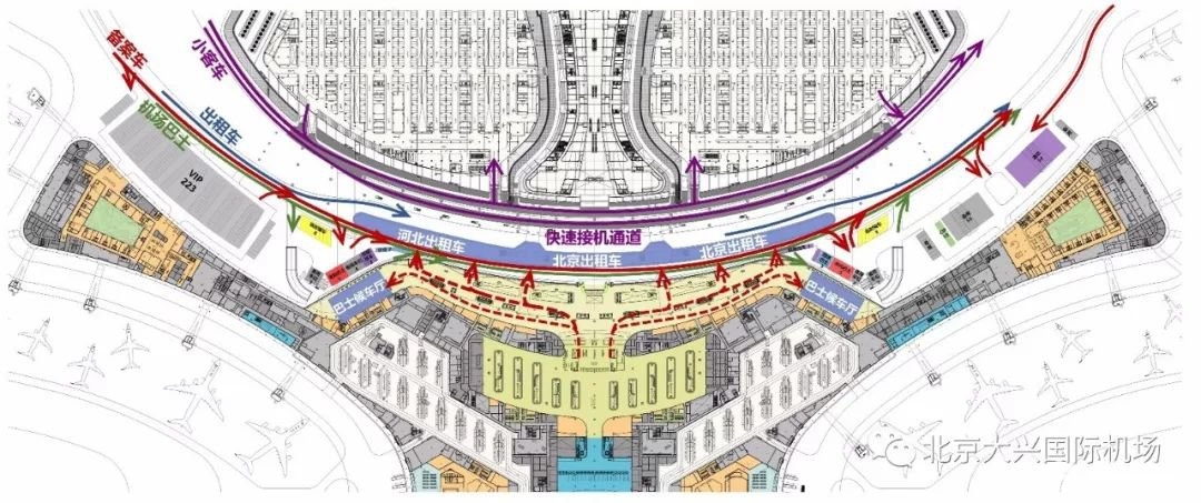 北京大兴机场怎么走?多条车道停靠指南及进出港流程图[墙根网]