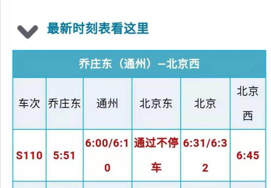 北京市郊铁路副中心线将新增4个班次