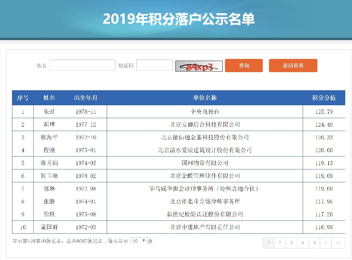 2019北京积分落户公示名单在哪查询(附公示时间)