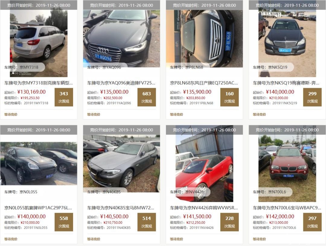 2019年第三期京牌小客车司法处置车辆信息(照片 视频)