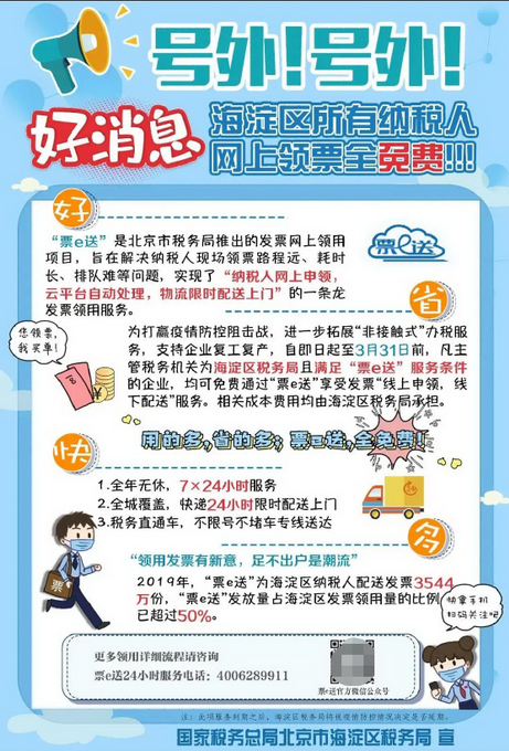 海淀首推“票e送”免费服务 截止于3月31日（附领取入口+操作流程）