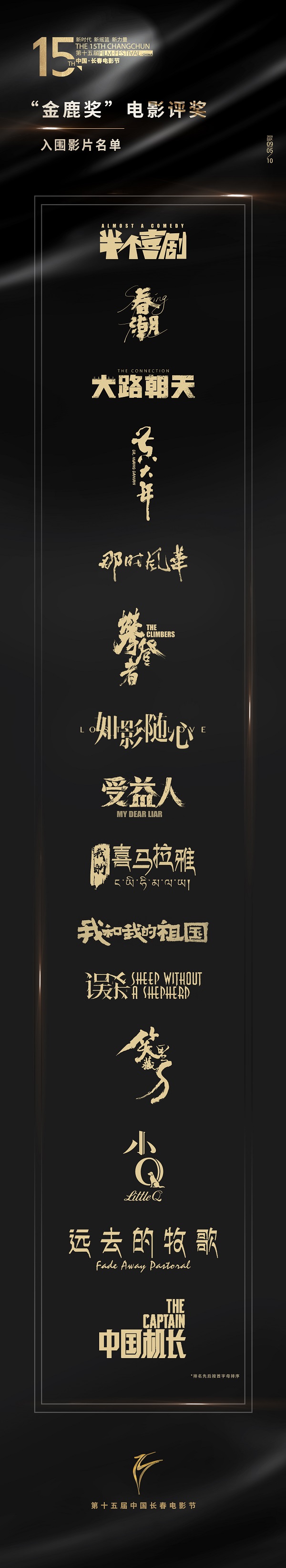 2020第十五届中国长春电影节公布入围影片名单[墙根网]