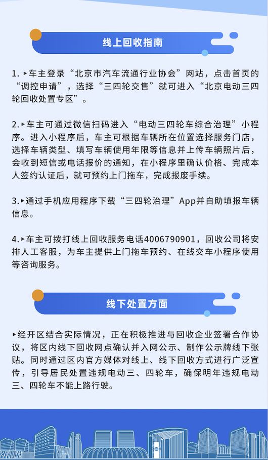 北京违规电动三四轮车2024年起停驶(附处置方法)