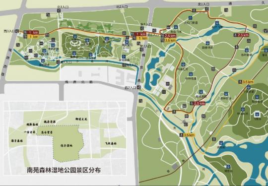 北京南苑森林湿地公园园区导览图