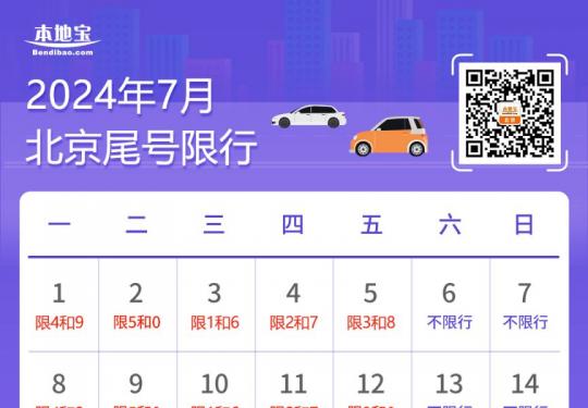 2024年7月北京限行日历表(建议收藏)