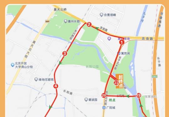 2024北京房山半程马拉松路线图(最新)