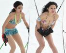 杭州大明山滑雪节 美女穿基尼秀滑雪 “美丽冻人”引围观